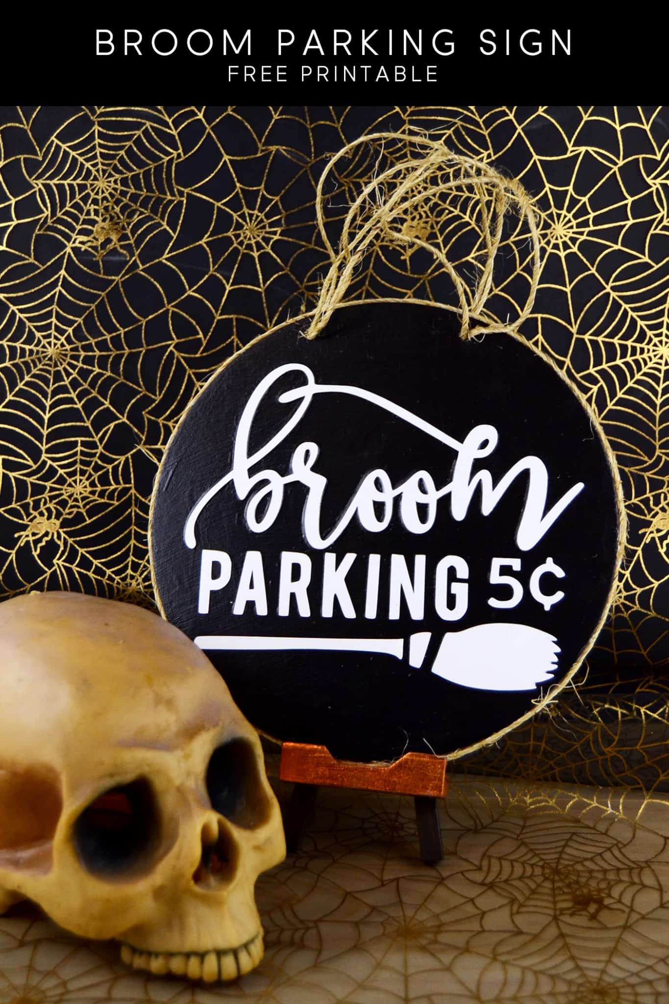 Easy Broom Parking Sign for Halloween