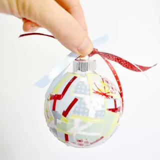 Paper christmas ornaments made with Mod Podge