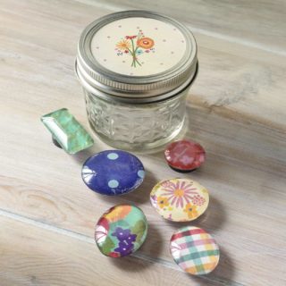 Handmade Fridge Magnets in a Mason Jar