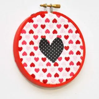Embroidery hoop decor for Valentine's Day