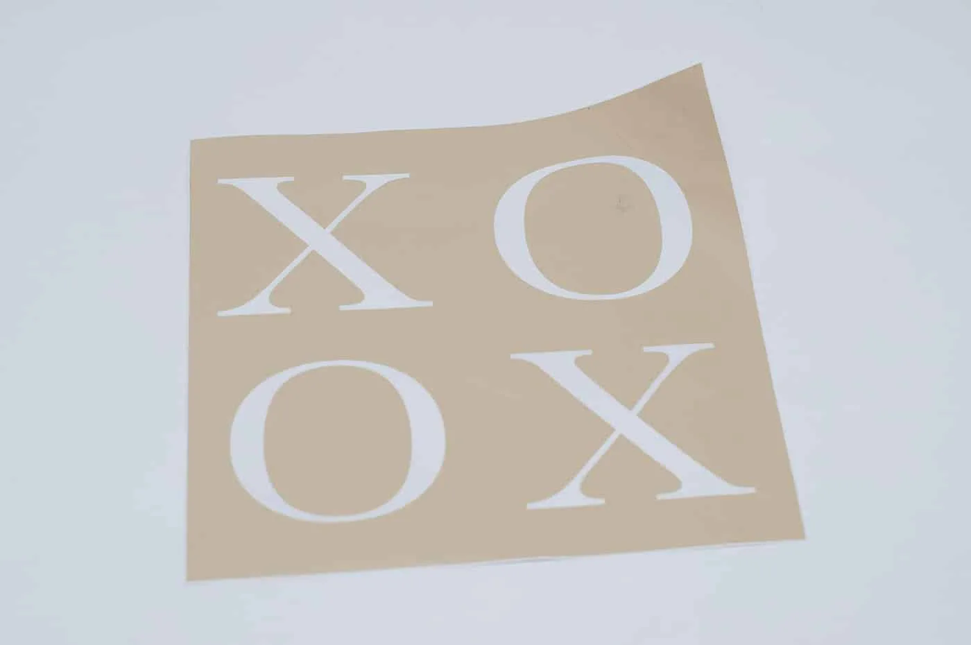 XOXO vinyl letters cut using a Silhouette