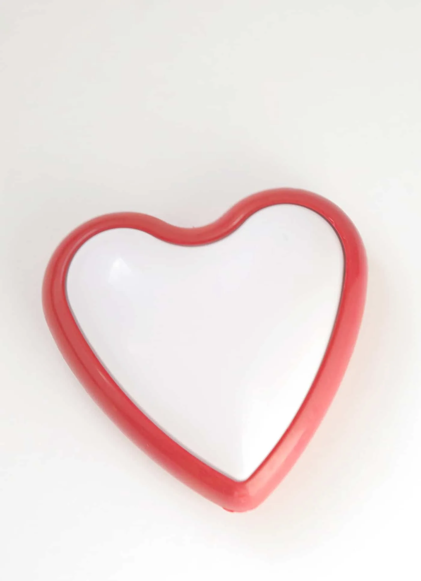 red and white heart push light from Dollar Tree