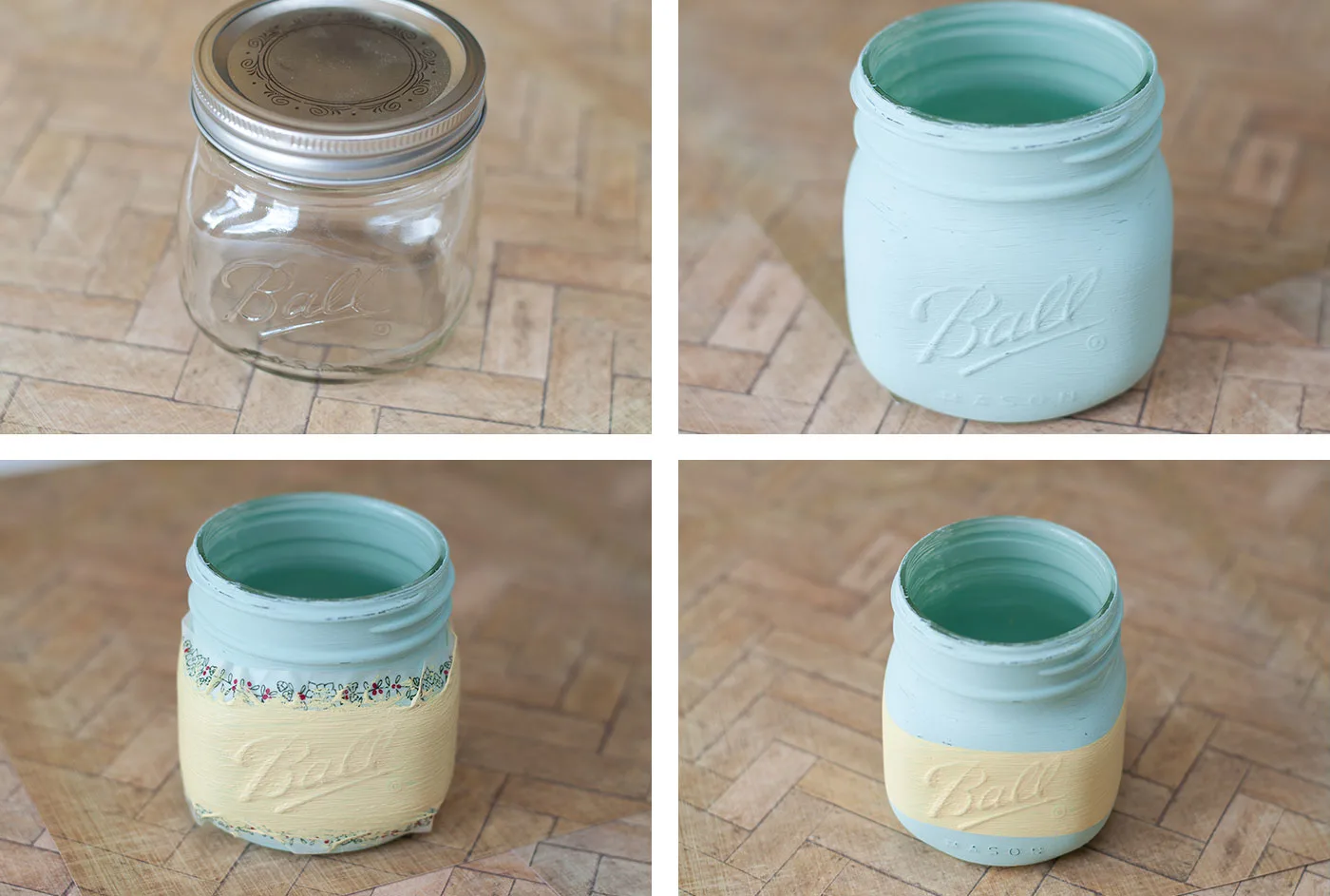Painting a mason jar with chalk paint