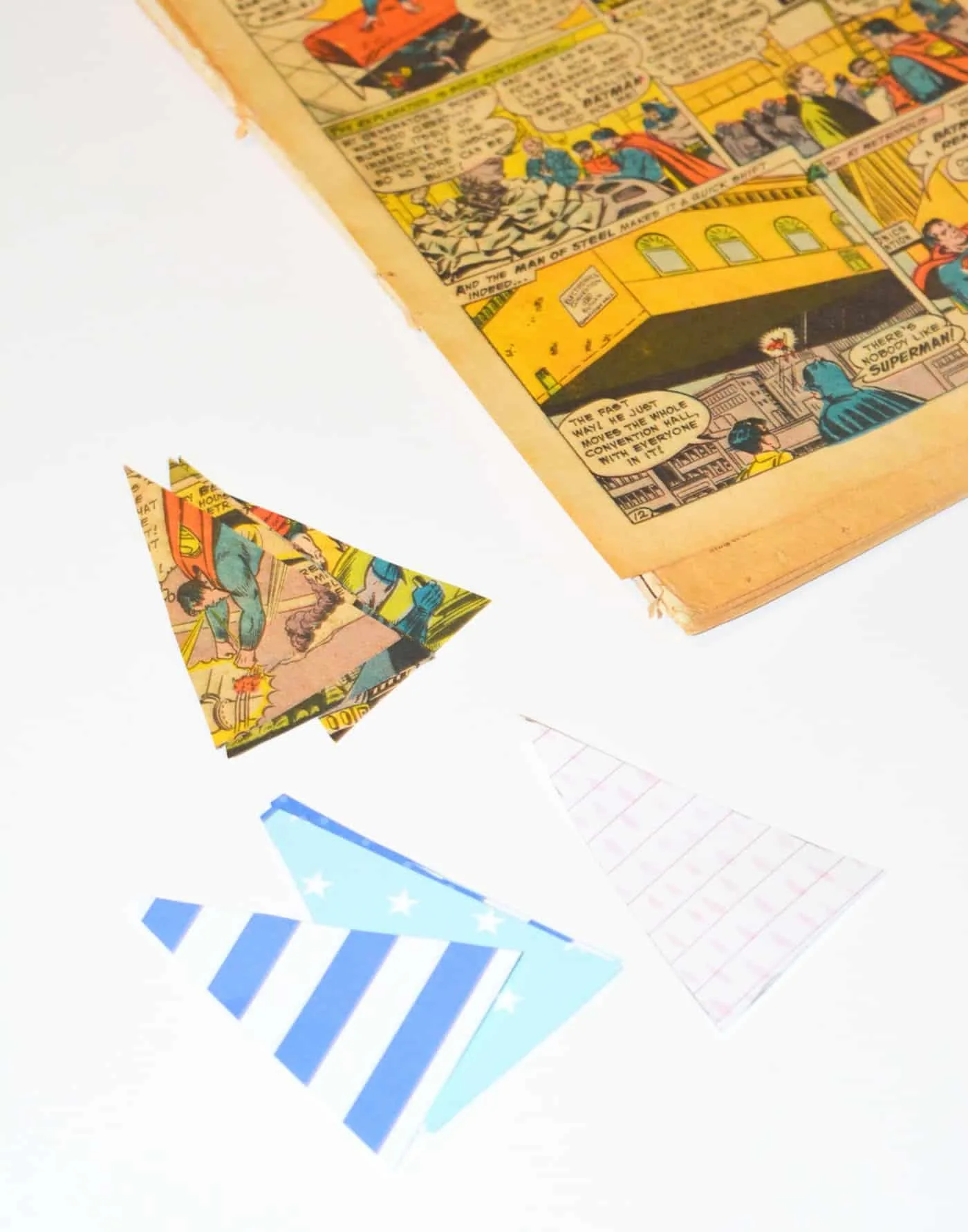 Cutting pieces of comic book out using the template