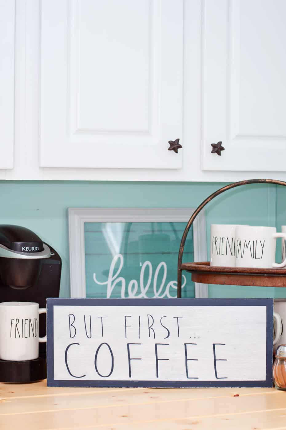 Make a DIY coffee bar sign with paint and Mod Podge