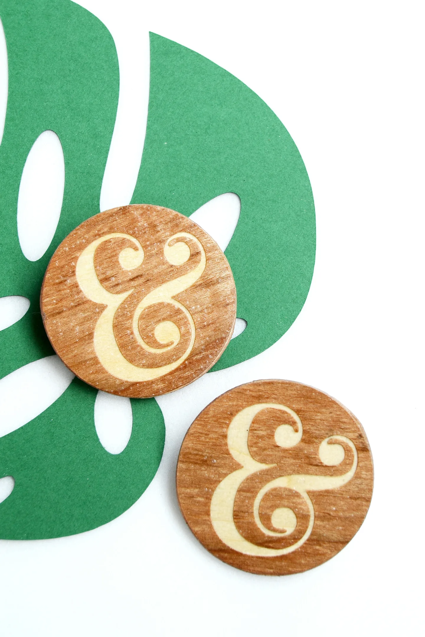These cool DIY pins feature the almighty ampersand. You're going to love the wood inlay effect - and you can customize any way you like!