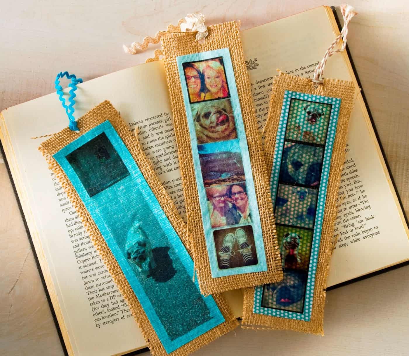 DIY Photo Bookmarks with Burlap and Mod Podge - Mod Podge Rocks
