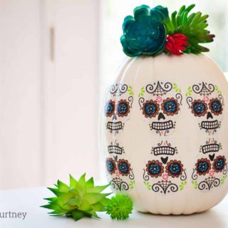 Are you ready for a cool Day of the Dead pumpkin craft you can make in minutes? You can customize this project with any napkins you like.