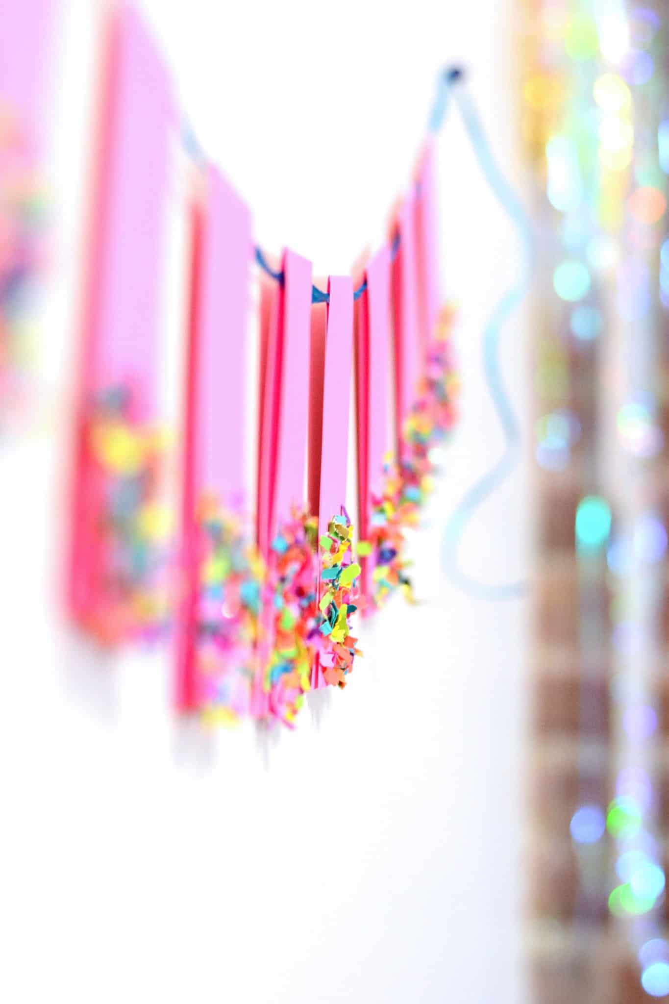 diy paper banner with confetti