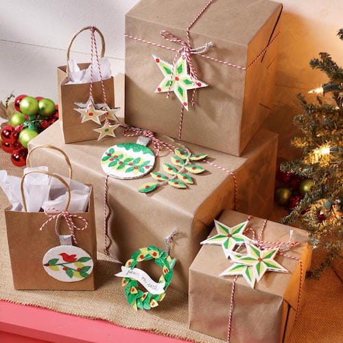 Cardboard gift tag ornaments