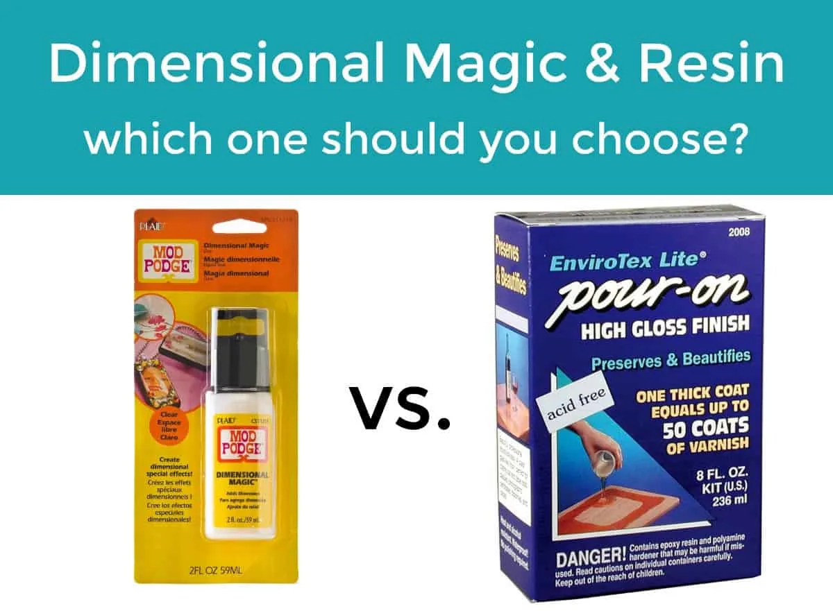 Mod Podge Dimensional Magic vs resin - which one should you pick? Find out the differences and what projects we recommend using each.