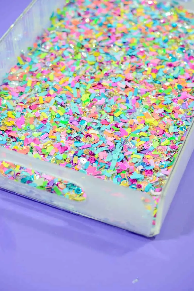 Confetti drying inside the tray