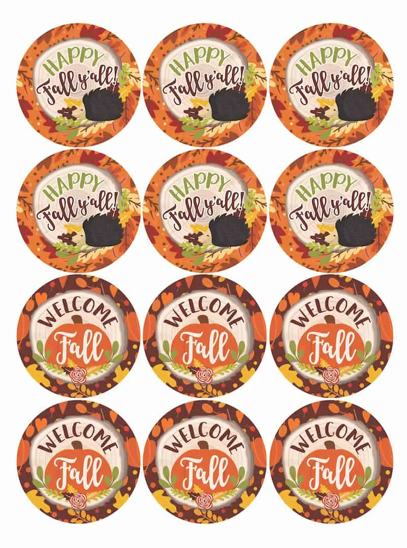 Happy fall y'all and welcome fall round stickers