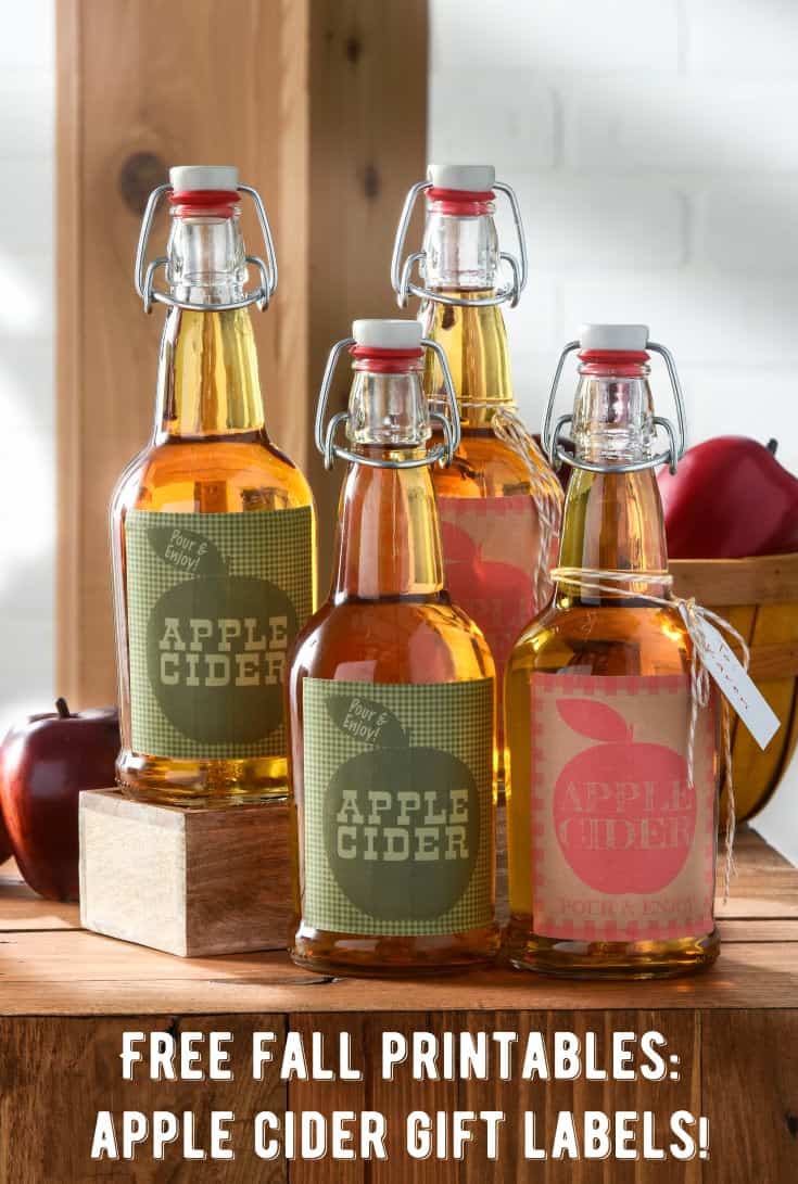 Apple Cider Bottle Labels for Fall Gifting