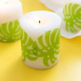 Mod Podge Candles with Tropical Napkins