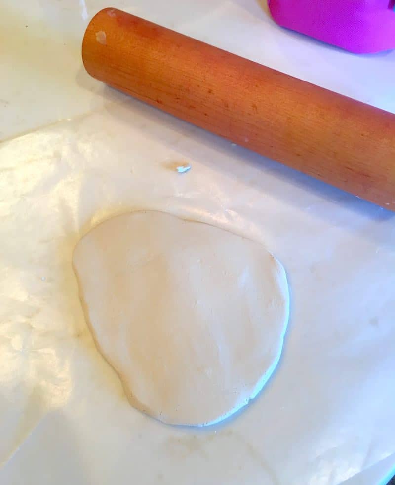 Roll out the air dry clay with a rolling pin