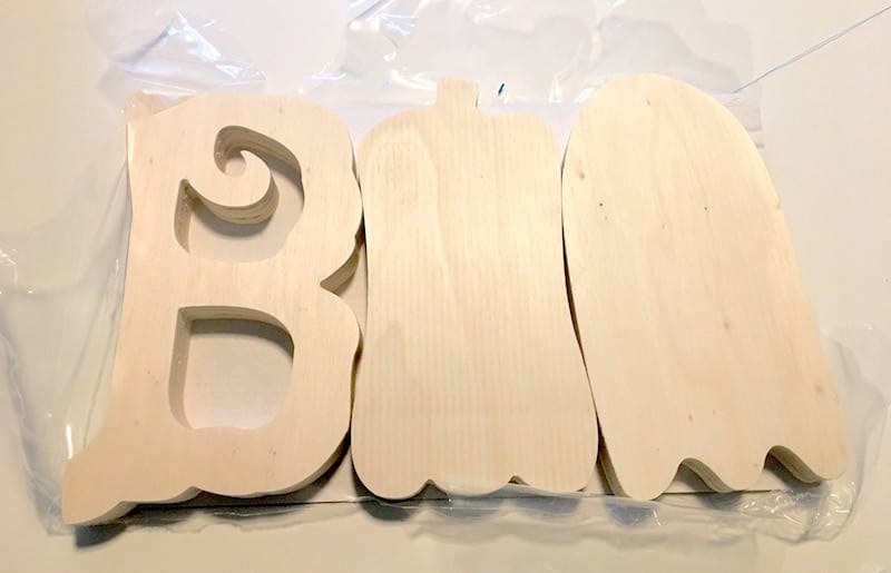 BOO wood letters for Halloween