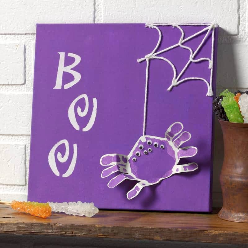 BOO Spider Handprint Canvas