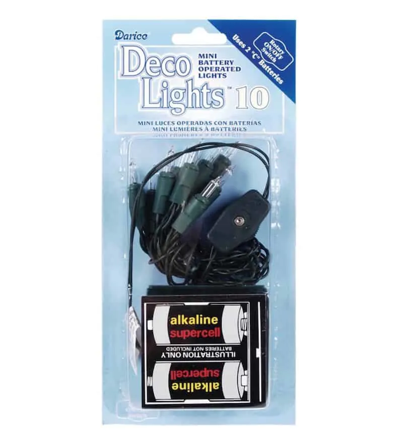 15. Darice DecoLights 10 Clear Bulbs Light Set - Green Cord