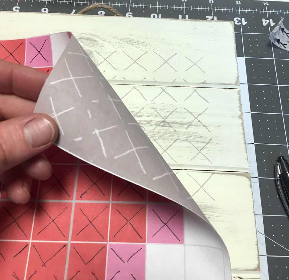 Removing the pattern to reveal the transferred Xs