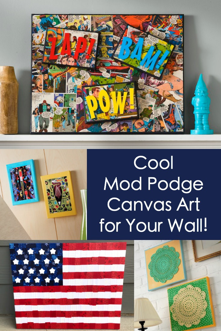 Mod Podge DIY canvas art ideas