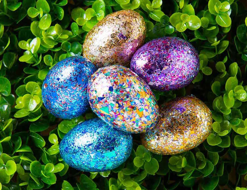 color shift and glitter easter eggs