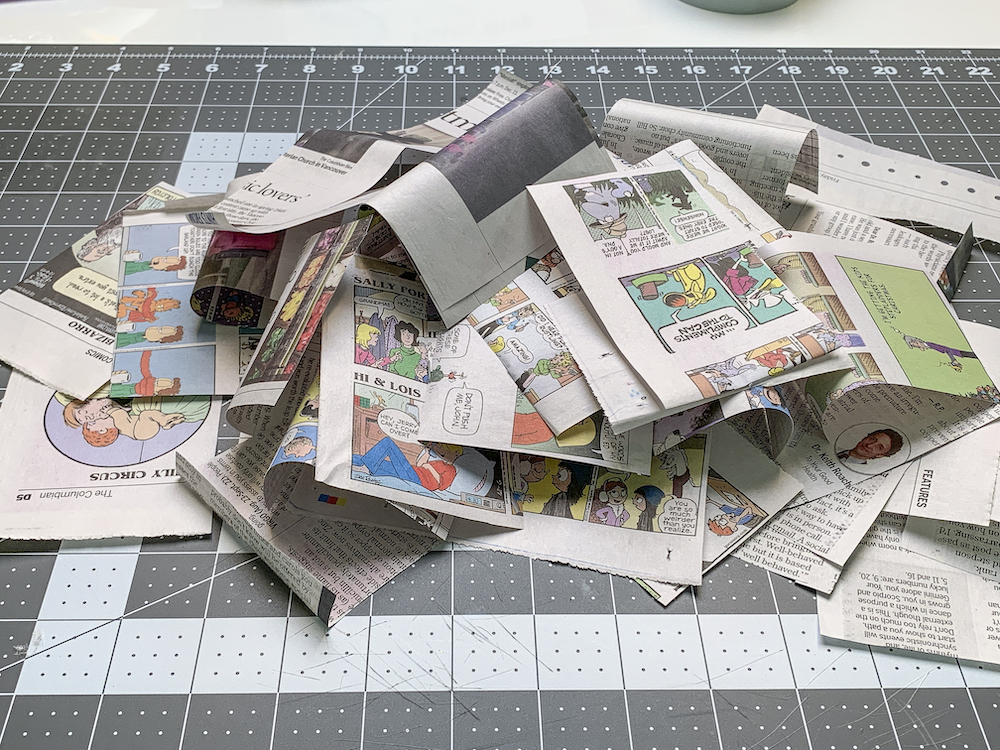 Pile of torn newspaper