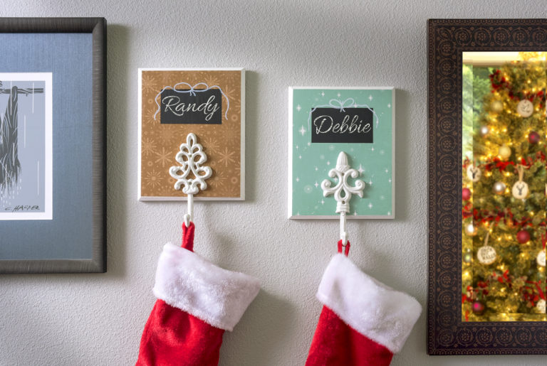 DIY Christmas stocking holders