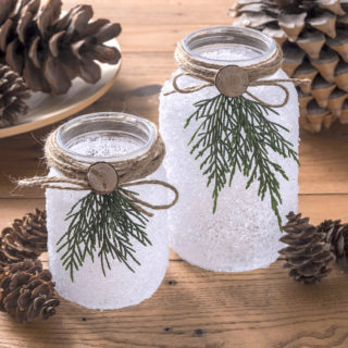 Mason jar Christmas luminaries