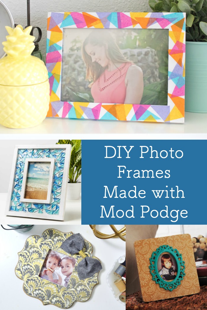 diy photo frames with mod podge