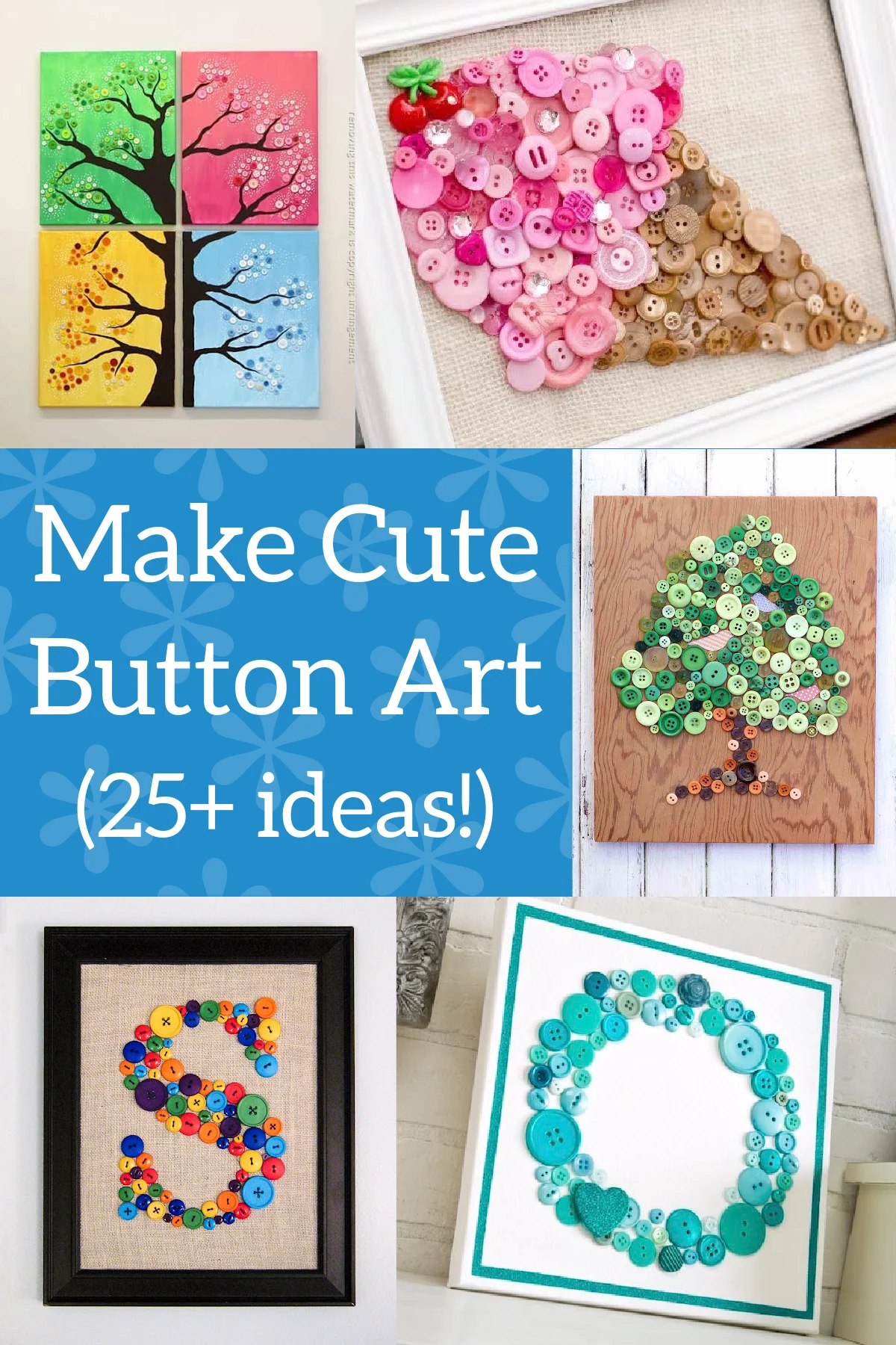 Button Tree: a beautiful canvas project full of vibrant colors