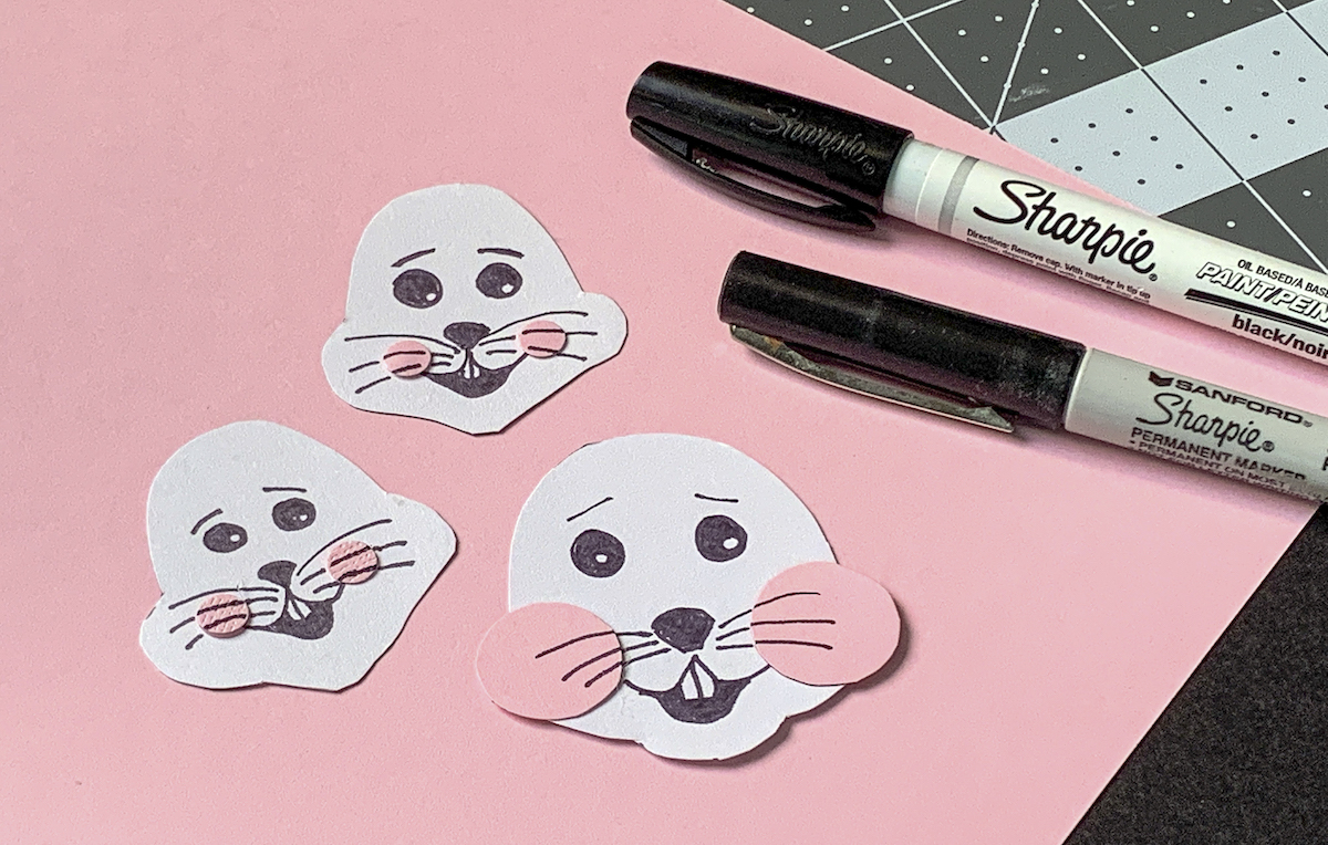 Bunny faces drawn with sharpie