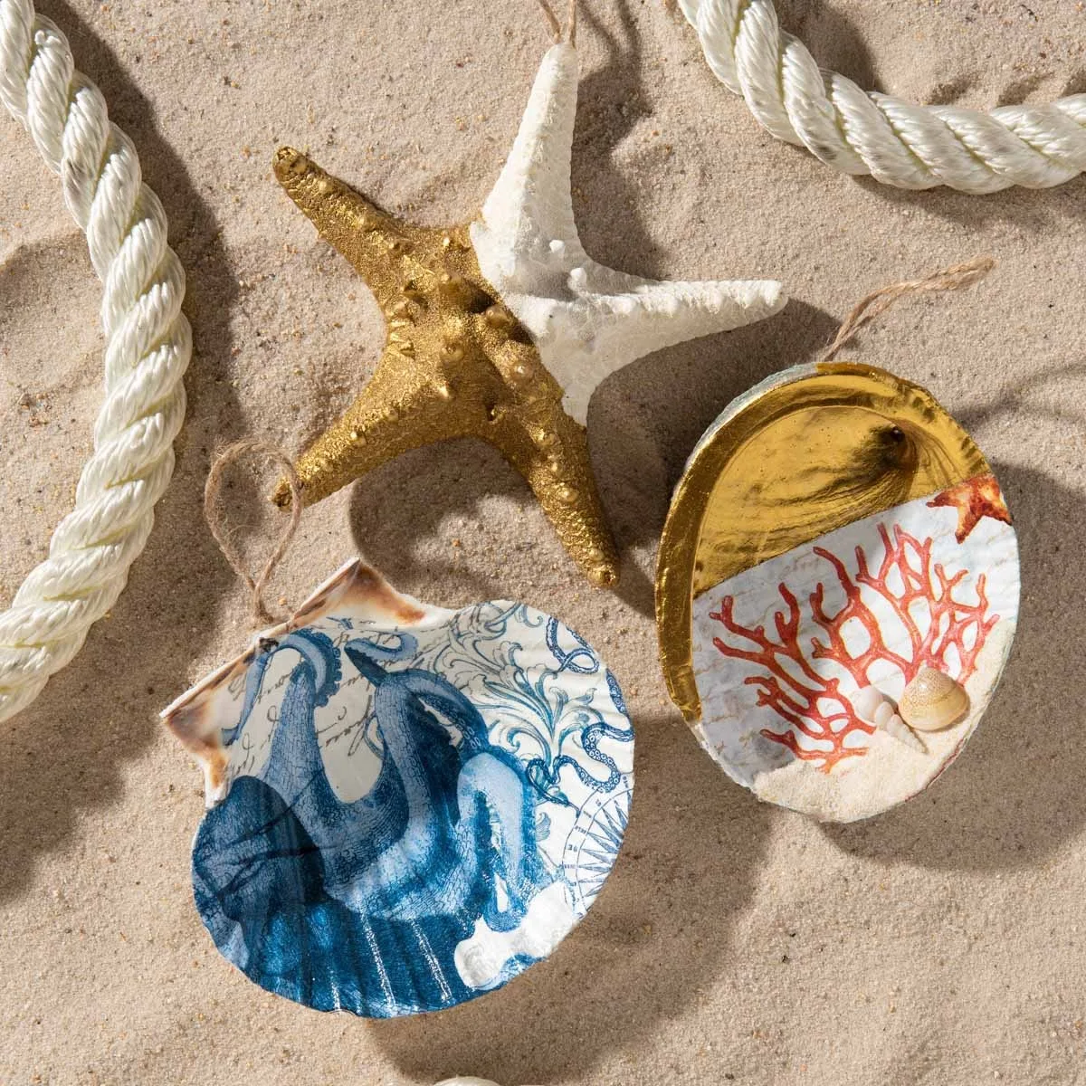 Mod Podge Ultra seashell ornaments