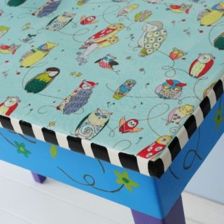 Mod Podge table top with fabric
