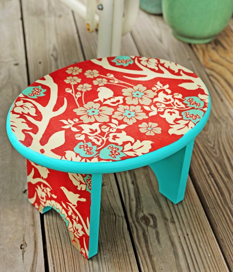 DIY Step Stool Makeover with Mod Podge