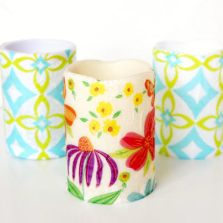 Decoupage Candles with Dollar Tree Napkins