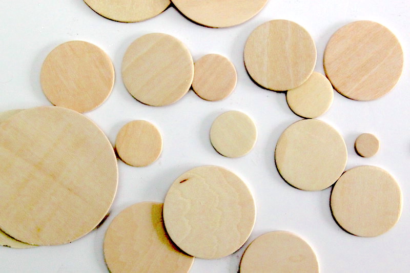 Pile of wooden circles