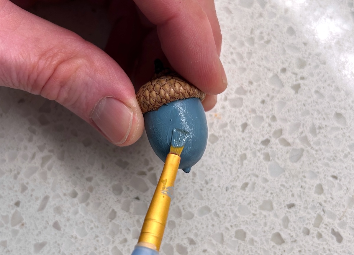 painting an acorn with skyline blue
