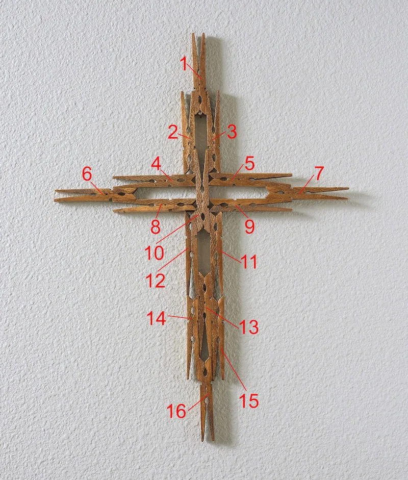 Clothespin cross diagram
