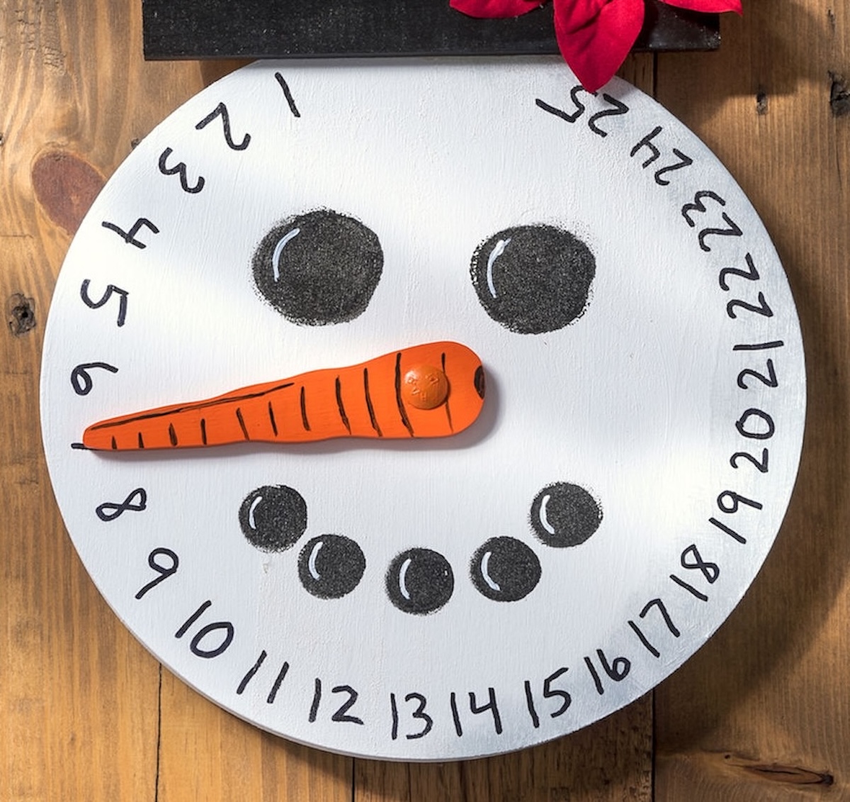 diy snowman advent calendar closeup