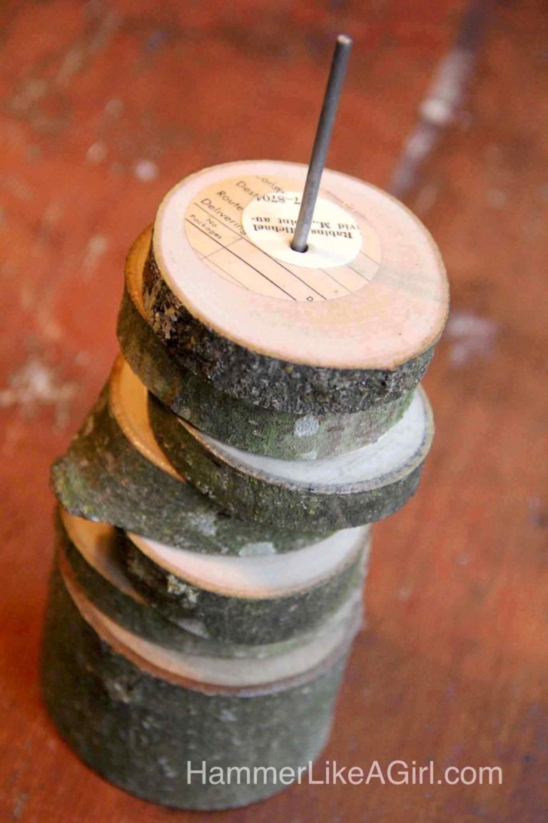 DIY wood coasters from a tree branch