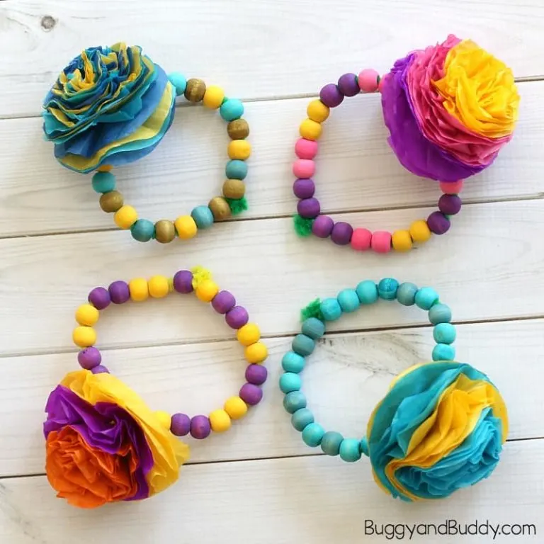 tissue paper flower bracelets for cinco de mayo or mother's day