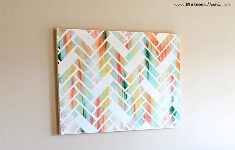 DIY Herringbone Canvas Art