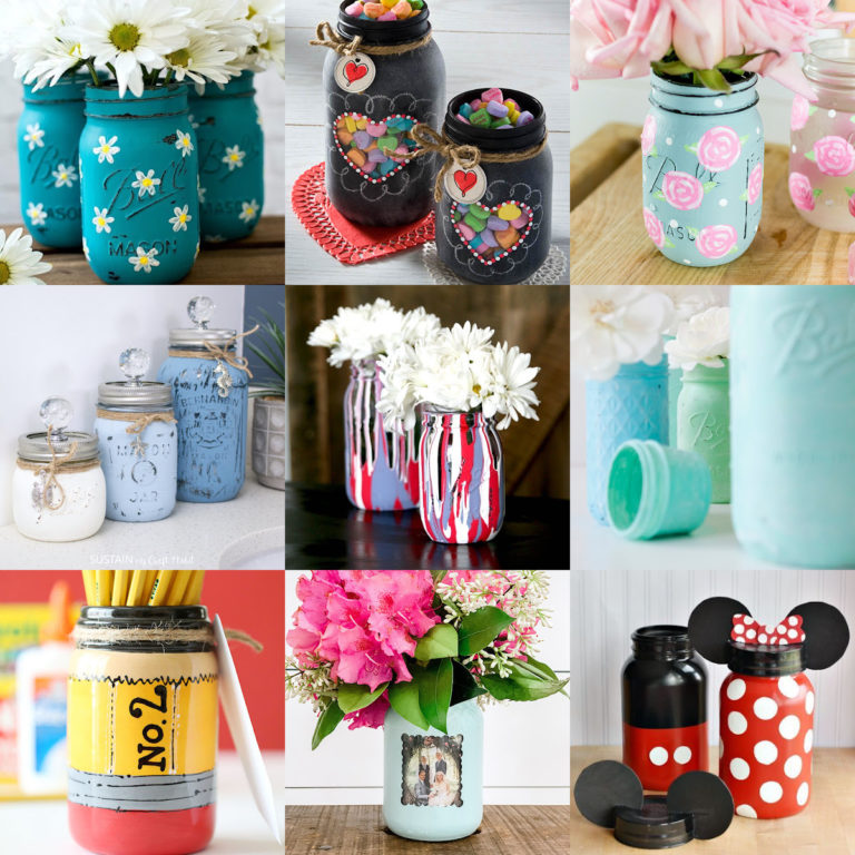 Easy Painted Mason Jars Feature Image