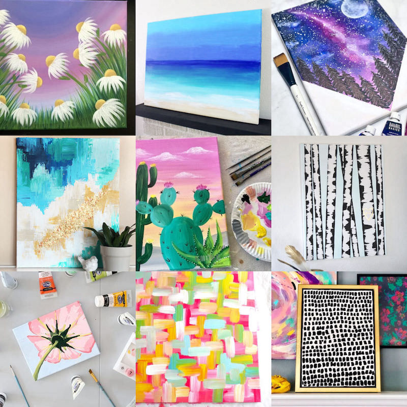 Painting Ideas - 36 Easy DIY Canvas Paintings to Make Art at Home