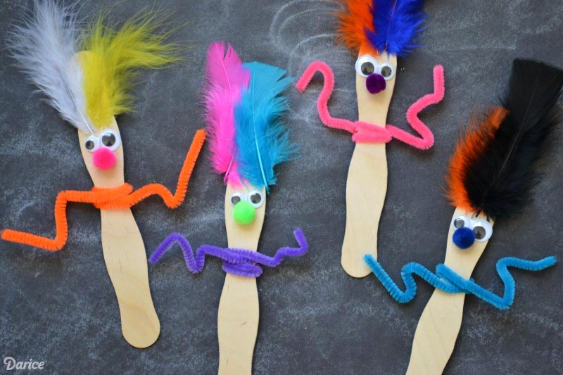 Stick Puppets Kid's Craft with Sticky Sticks