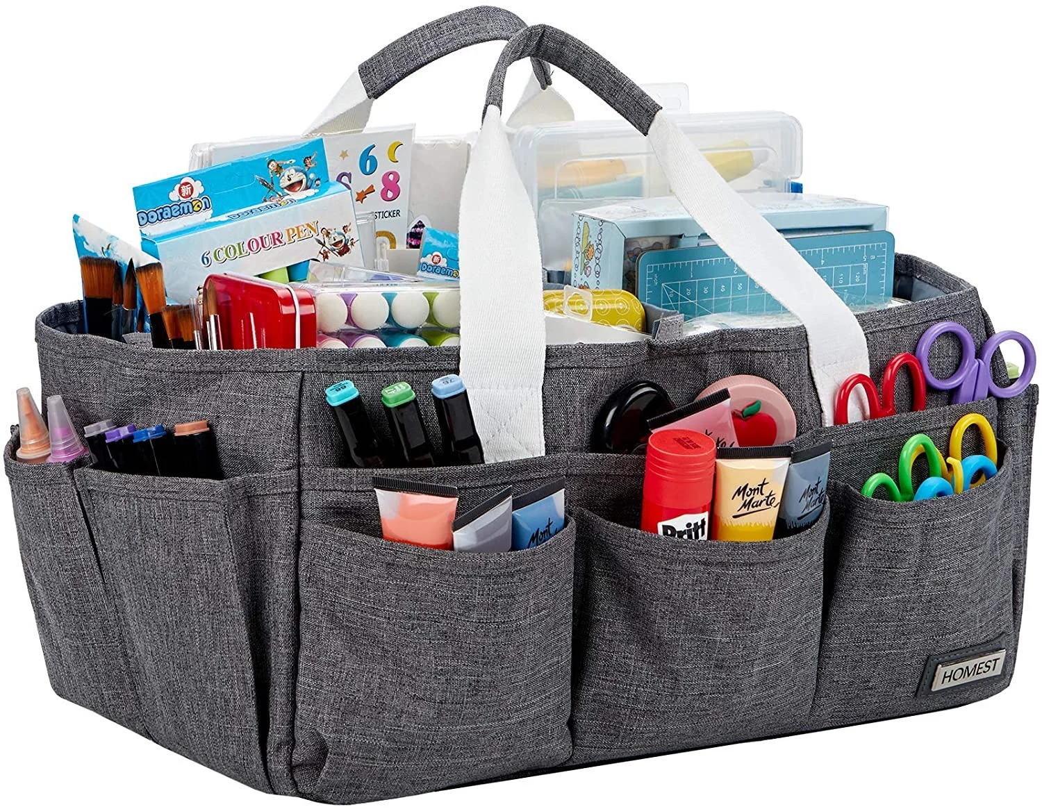 Craft Organizer Tote Bag with Multiple Pockets