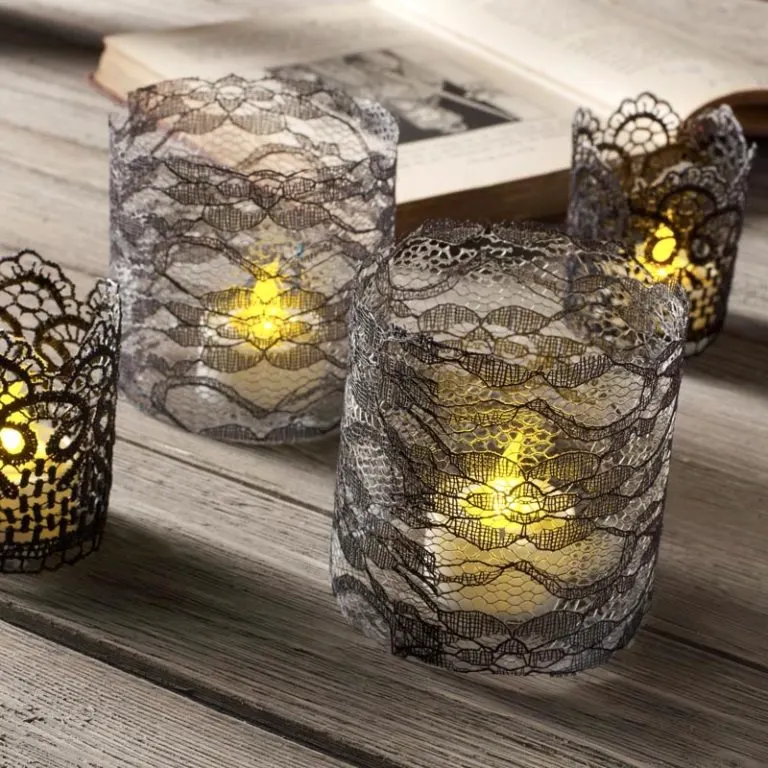 DIY Lace Votive Candle Holders