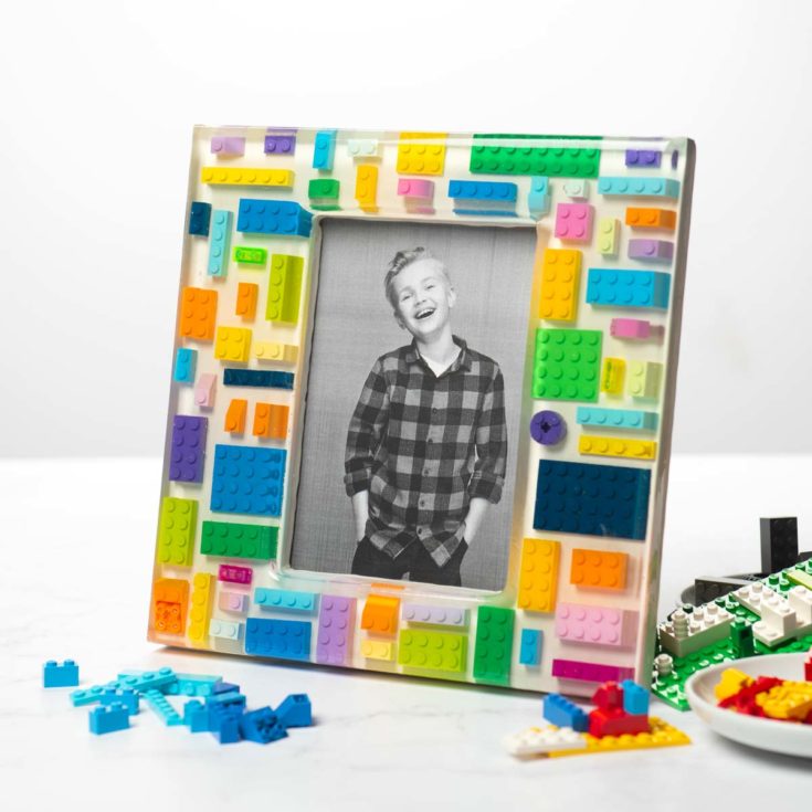 DIY resin frame made with Legos