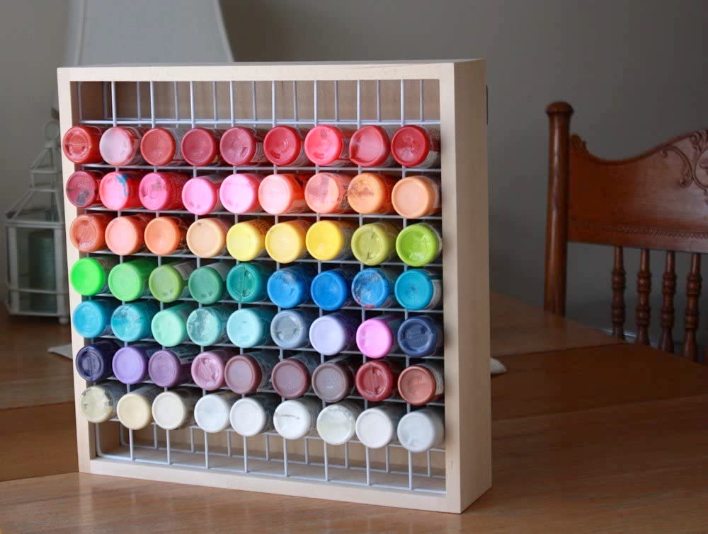 Wooden Craft Paint Storage Rack for 2 oz paint bottles